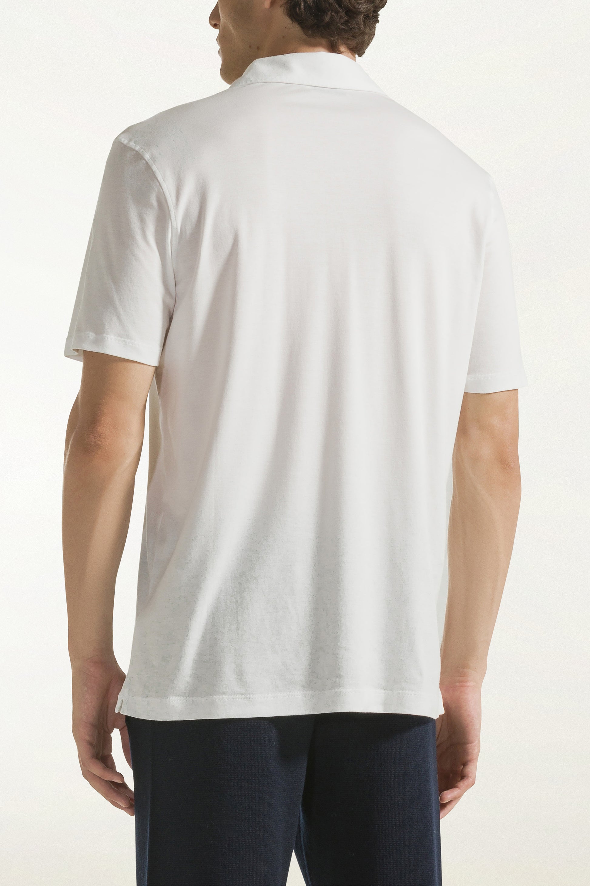 White short-sleeved polo shirt with buttons | PIACENZA 1733