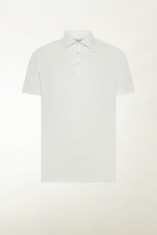 White short-sleeved polo shirt with buttons - Men's Polo Shirts | PIACENZA 1733