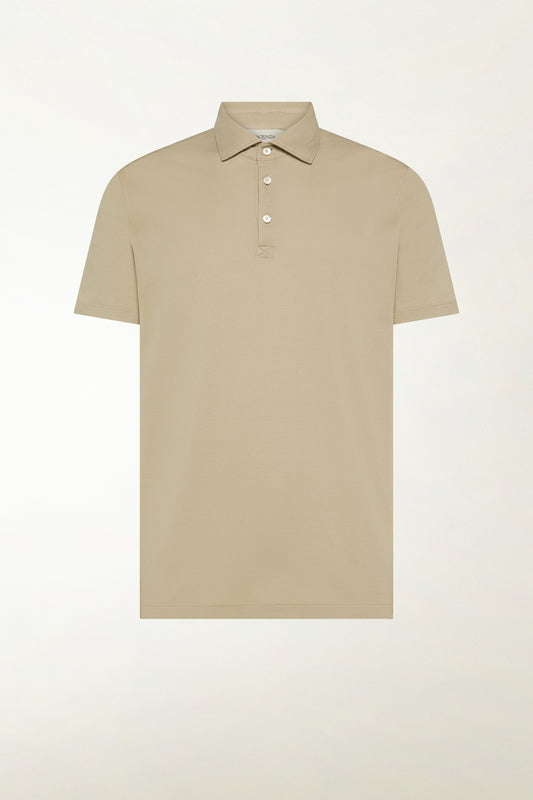 Beige short-sleeved polo shirt with buttons - Summer Polo Shirts | PIACENZA 1733