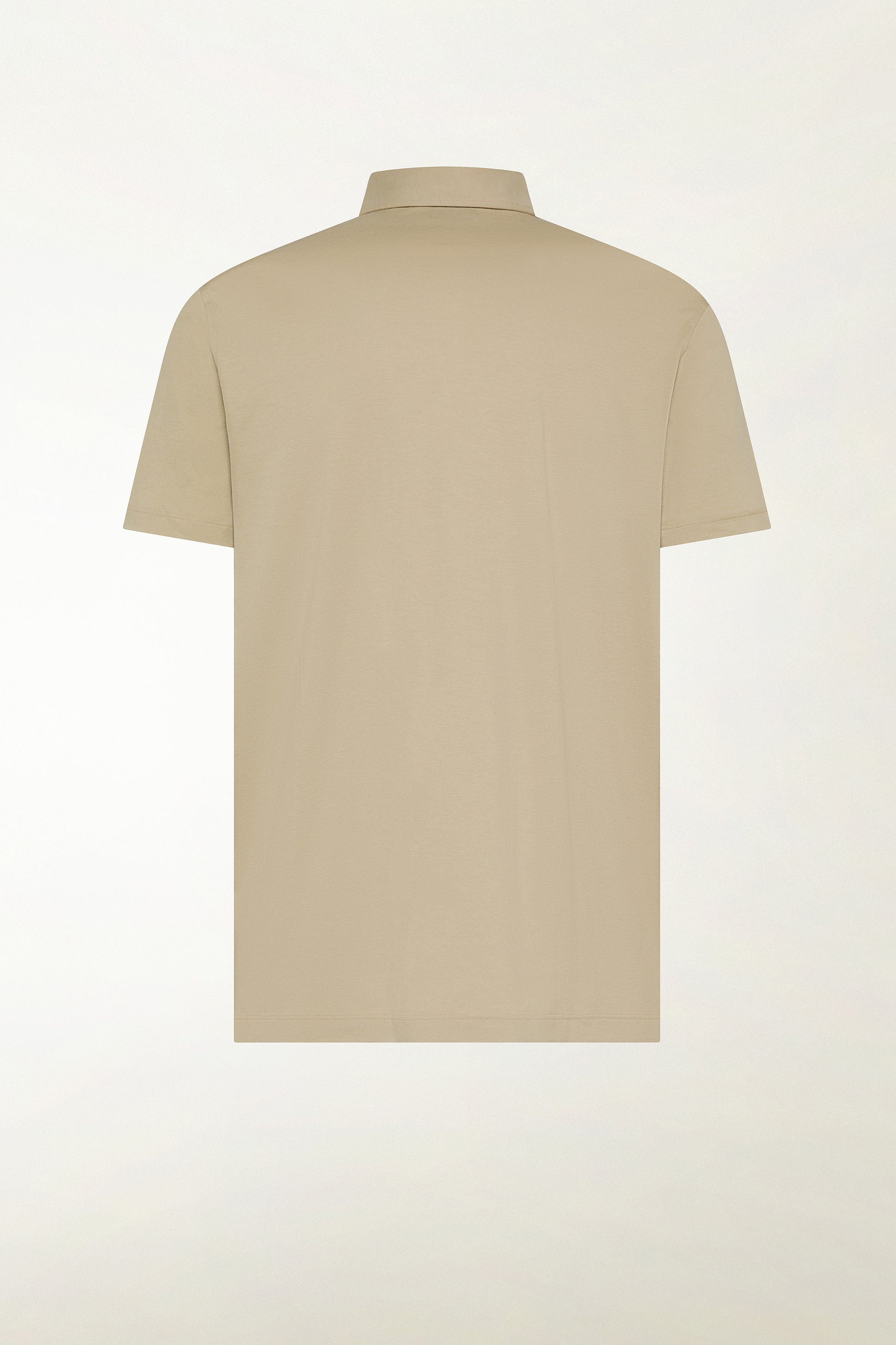 Beige short-sleeved polo shirt with buttons | PIACENZA 1733