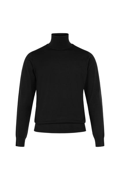 Dolcevita nero leggero 100% lana sostenibile e tracciabile
